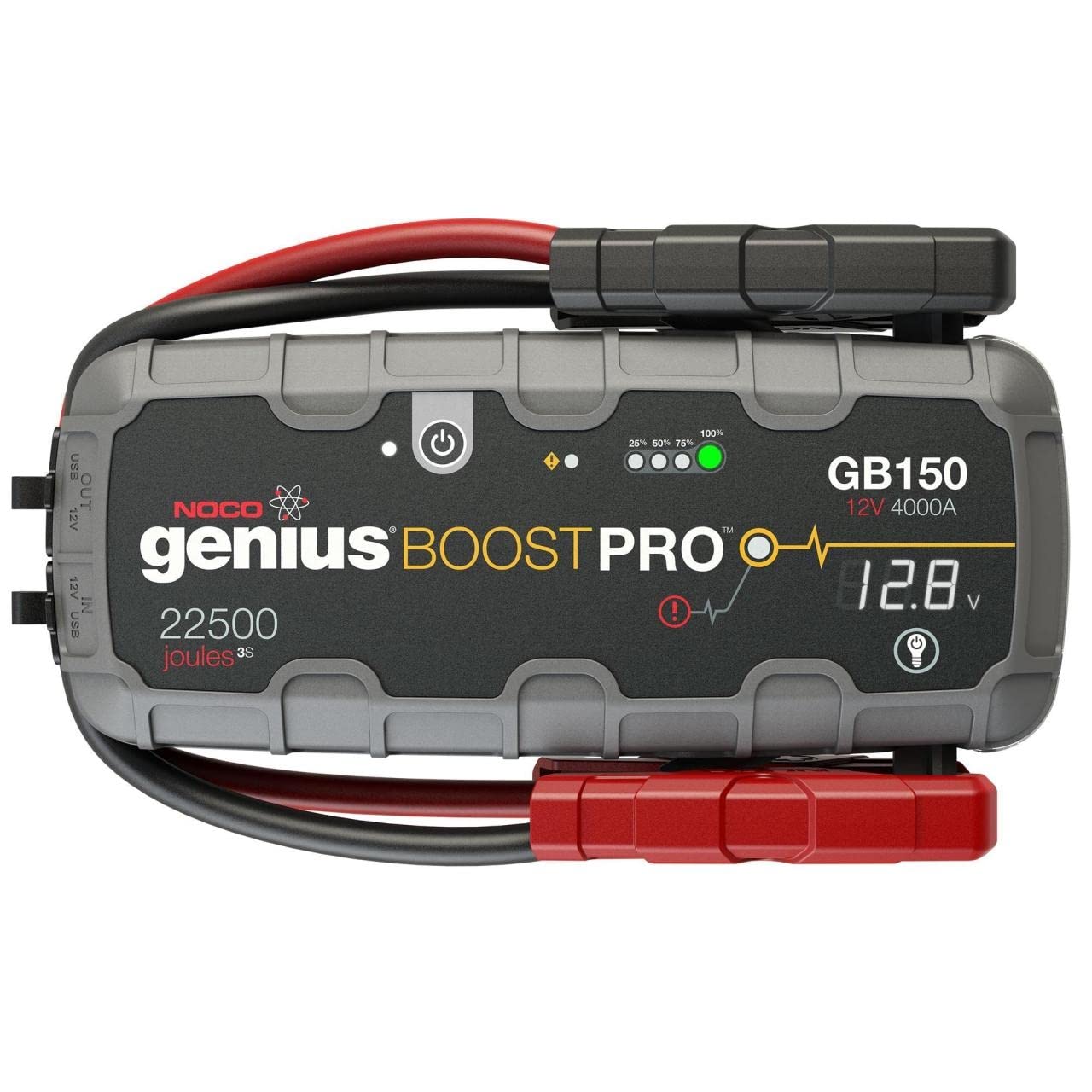 NOCO Boost GB150: Arrancador auxiliar ultraseguro de 3000 A - Paquete de refuerzo de batería de litio de 12 V, caja de arranque portátil, banco de energía y cables de puente - para motores de gasolina de 9,0 L y diésel de 7,0 L
