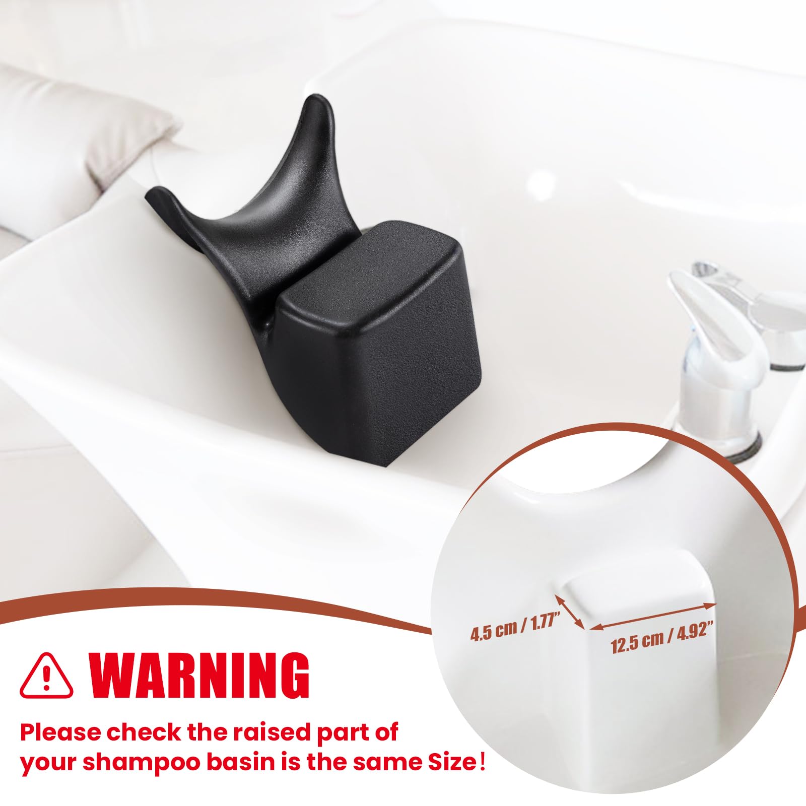 Noverlife Shampoo Bowl Neck Rest, Comfortable Hair Salon Rubber Cushion Shampoo Sink Gel Neck Pad, Professional Hair Washing Pillow Support for Home Salon, Beauty Salons, Barbershop, SPA
