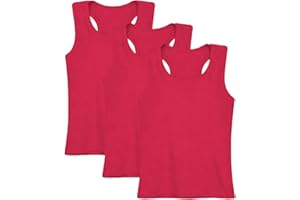Girls Tank Tops Sleeveless Suspenders Ribbed Slim Fit Camisole Kids 3PCS Plain Athletic Yoga Dance Breathable Shirt