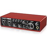 Jindaaudio USB Audio Interface for Computer Recording Music(Red), 2 Channel Guitar Audio Interface, 32Bit/192kHz Podcasting Streaming with 48V Phantom Power