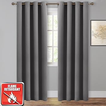 Thermal Insulated Blackout Room Darkening Draperies Fire Retardant