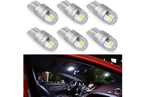 194 Led bulb, 6pcs White T10 168 2825 W5W LED Replacement Bulbs 1:1 design 2-SMD 3030 Chipsets Error Free for Car Dome Map Do