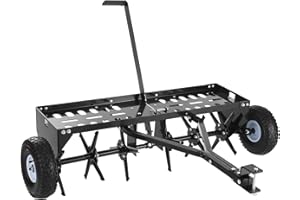 VEVOR Tow Behind Plug Aerator, 40 in Lawn Core Aerator Tool Universal Hitch, 120lbs Weight Capacity, Heavy Duty & Rust-Resist