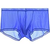 ZONBAILON Breathable Ice Silk Men's Boxer Briefs See-Through Underwear Trunk Transparent Stretch