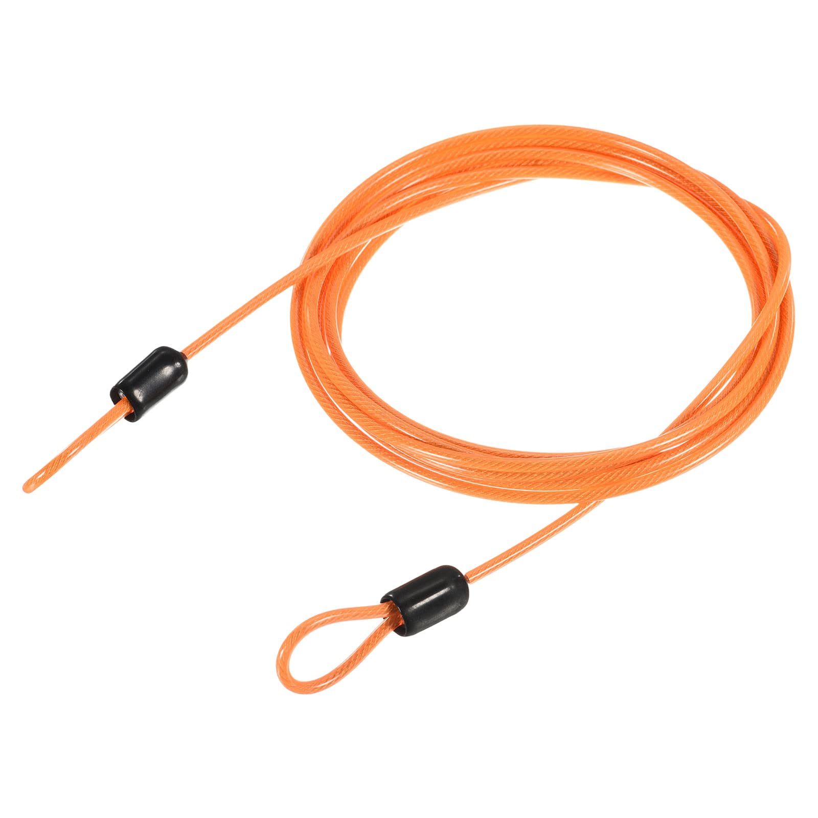 M METERXITY Security Cable - Plastic Coated Steel Locking Rope Apply to Outdoor/Bicycle/Travel (2.5mmx2m, Orange)