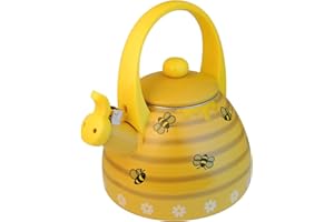 Whistling Tea Kettle for Stove Top Enamel on Steel Teakettle, Supreme Housewares Bee Hive Design Teapot Water Kettle Cute Kitchen Accessories Teteras (2.4 Quart, Bee Hive)