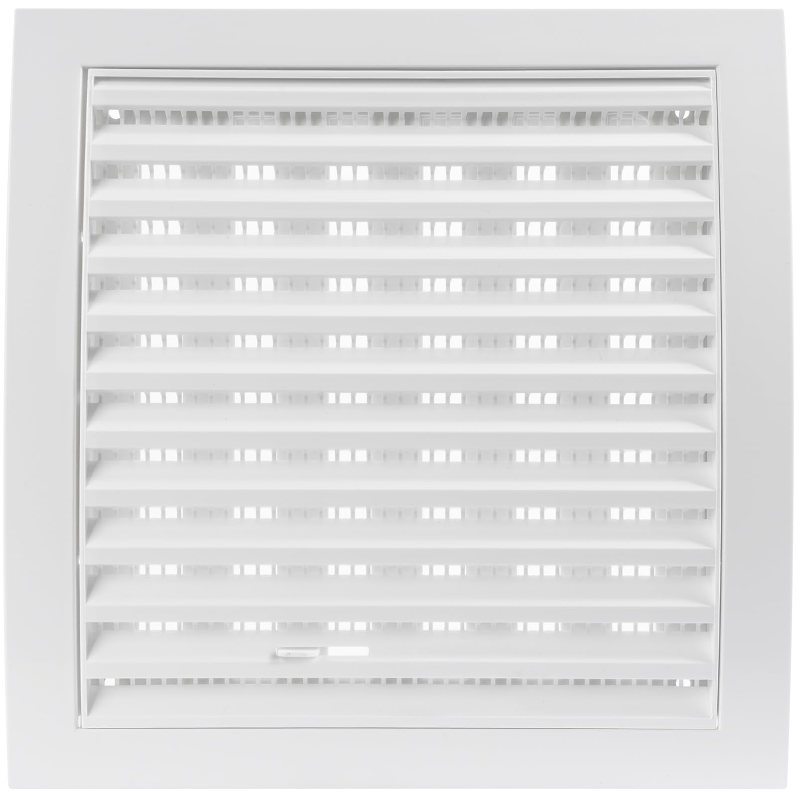 Vent Systems 190 x 190 mm / 7.5 x 7.5 Inch White Square Louvered Air Supply Vent Cover with Slider - Dryer, Air Conditioner Vent Cover, HVAC Exhaust Ventilation Grille for Bathroom, Home, Kitchen