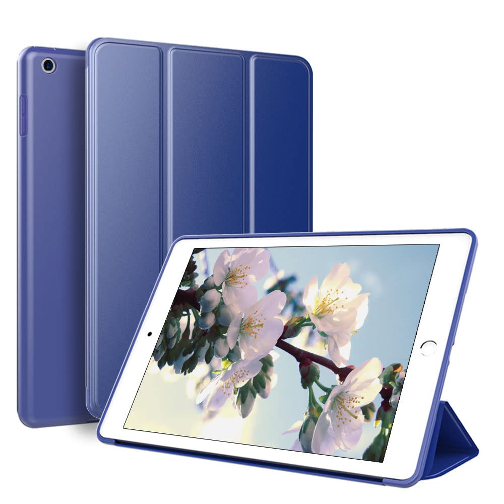 Altanus® iPad 9.7 2017/2018 Case, Ultra-slim Lightweight Smart Case with Trifold Stand and Auto Sleep/Wake Function, Microfiber Lining, Translucent Frosted Back Cover - Navy Blue