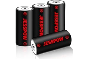 JESSPOW CR123A Lithium Batteries, CR123A Rechargeable Batteries 3.7V for Arlo Cameras VMC3030 VMK3200 VMS3330 3430 3530 and Flashlight Polaroid Microphone - 4 Pack