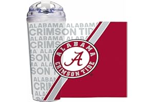 Rico Industries NCAA Standard 24oz Acrylic Tumbler with Hinged Lid, Officially Licensed Double Wall Tumbler with Straw