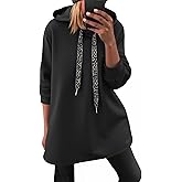 Fisoew Womens Casual Oversized Hoodies Loose Drawstring Long Sleeve Fleece Hooded Pullover Sweatshirts