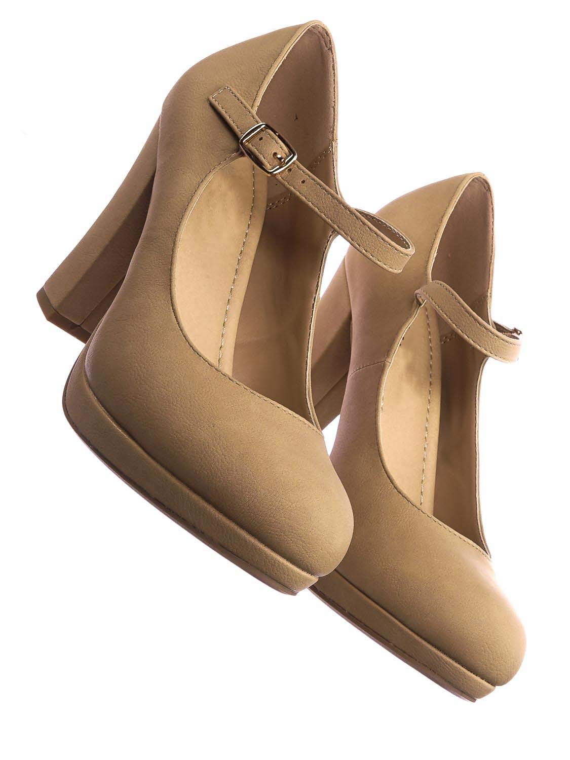 City Classified Women's Closed Toe Ankle Strap Block Heel Pump Shoe - Image 3