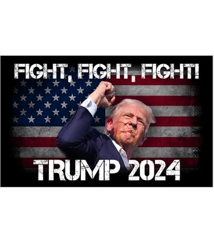 Bandiera Trump 2024 Fight Fight Fight 3'x5' - Poliestere Stampato - Trade Winds