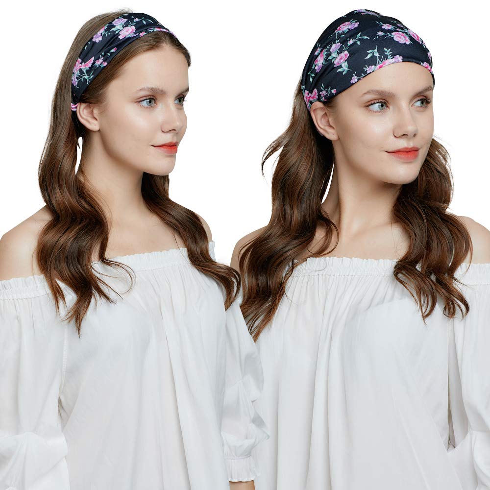 QING Headbands for Women Sweat Wicking Scarf Bandana Workout Headband Wrap Pack of 6: Sports & Outdoors
