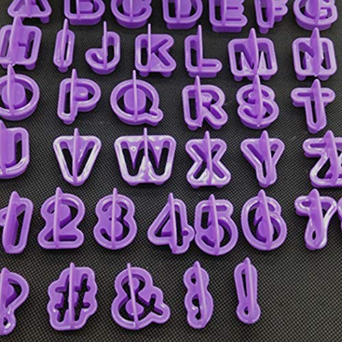 Bravet 40Pcs DIY Creative Cake Fondant Numeral Letter Symbol Cookie Mold Kitchen Bake Tool