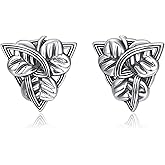 Viking Stud Earrings 925 Sterling Silver Viking Ear Earrings Celtic Jewelry Gift for Men Women