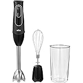 Braun MultiQuick 5 Immersion Hand Blender with Dual Speed + Turbo and Patented Technology, 350W - Includes Beaker and Whisk, 