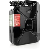Wavian USA Authentic NATO Jerry Can and Spout System - Rust-Proof, EPA &amp; CARB Compliant, Black, 20 Litre, Wavian 5 Gallon Gas Cans for Gasoline