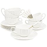 Yesland Set of 6 Royal Tea Cups and Saucers, 8 oz