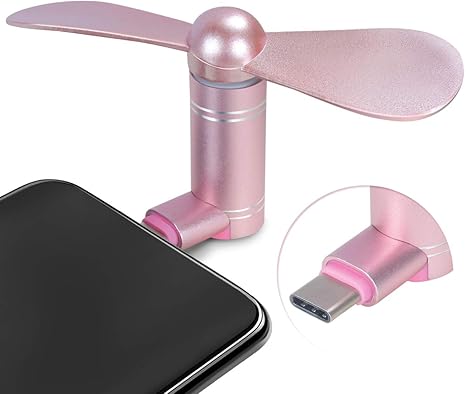 Amazon Com Cell Phone Fan Portable Aluminum Alloy Shell Mobile Phone Fan Cooling Fan Air Conditioner Cooler Mini Fan For Android Cell Phone Compatible For Type C Port Phone Fan Type C Rose Gold