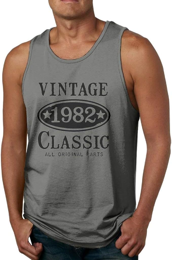 Vintage Classic 1982 Men's ComfortSoft Tank Top Tee Amazon.co.uk Clothing