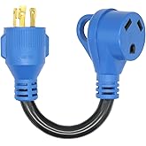 AMOMD Heavy Duty RV Power Adapter 30 Amp NEMA L5-30P Twist Lock Male to TT-30R Female Receptacle 3 Prong Generator Plug with 