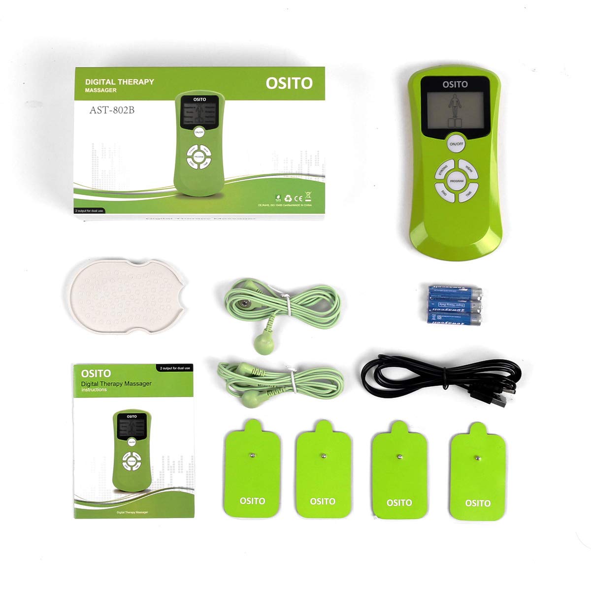 Dual Channel TENS Machine Muscle Stimulators with 9 Modes and 15 Levels and 4 Gel Pads for Pain Relief