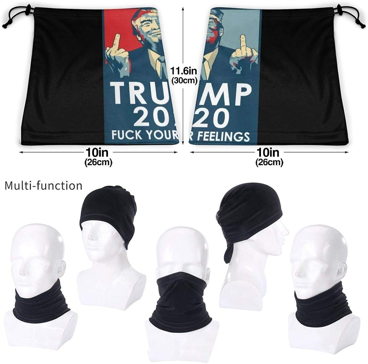Donald Trump Warm Comfortable Dustproof Sports Breathable Face Shield Seamless Bandana Scarf UV Sport Balaclavas: Clothing