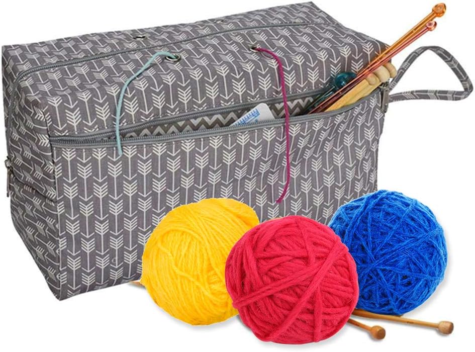 Crafts Knitting Yarn Storage Bags Holder Organiser Basket Wool Skeins Travel Tote Totes & Cases