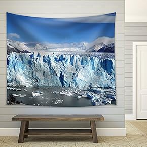 Glacier Landscape and Iceberg - Fabric Wall Tapestry Home Decor - 51x60 inches