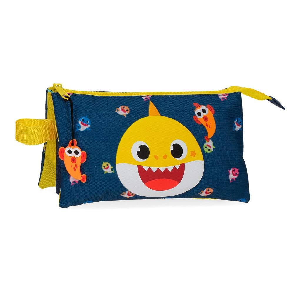 Baby Shark My Good Friend Triple Pencil Case Blue 22x12x5 cm Polyester