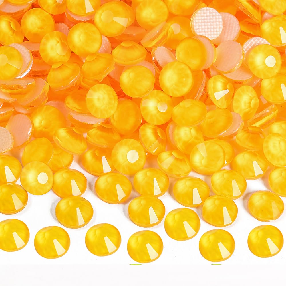 Blinginbox Hotfix Rhinestones for Clothes,1440pcs Hot Fix Rhinestones Crystal Gems for Crafts Decoration, Orange Neon, SS16