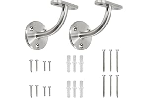 TOP HARDWARE Stainless Steel 316 Grade Wall Mount Staircase Handrail Bracket for Flat Surface Square Rectangle Top Rail Tube, Satin Finish, (WB-E910FS) 2-Pack