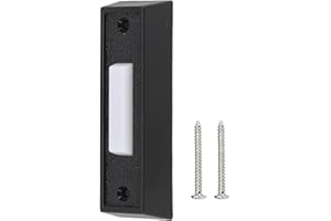 ABS Doorbell Button for Wired Doorbell Systems, Lighted Wall Mounted Push Button with LED Indicator, Compatible with DC12-24V