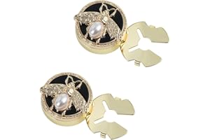 VVCome Cute Pearl Bee Button Covers Set Round Cufflinks Apparel Decorative Snap-On Jewelry Clips for Shirts Tuxedos & Dresses