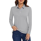 MAGCOMSEN Women's Polo Shirts Long Sleeve Golf Shirt Quick Dry UPF 50+ Sun Protection Lightweight Tennis Shirts