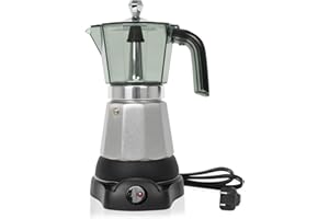 LAOION 6 Cup Manual Espresso Maker, Small Espresso Machines for Home, Cuban Coffee Maker with Detachable Base & Overheat Protection,Cafeteras Electricas Modernas Moka Pot, Greca Electrica De Cafe Gift