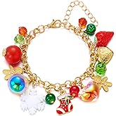 Christmas Charm Bracelet for Women Trendy Dainty Snowflake Tree Bracelets Gold Charms Christmas Holiday Costume Accessorie Xmas Party Jewelry