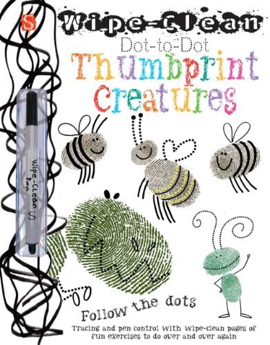 Wipe-Clean Dot-to-Dot: Thumbprint Creatures Paperback – September 23, 2014