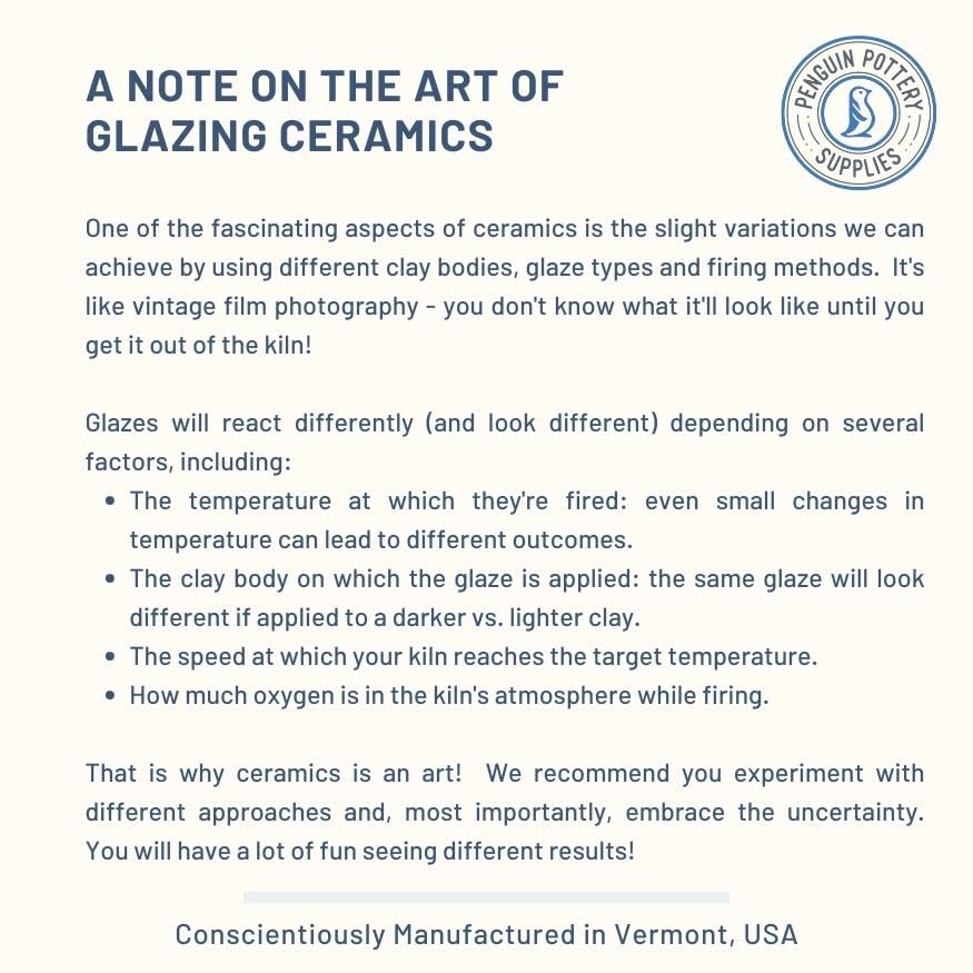Penguin Pottery - Underglaze for Ceramics - 8-Color Underglaze Variety Set (4oz Jars) - Underglaze Cone 04 to Cone 6 - Paint Colors for Clay, Bisque - Under Glaze for Pottery - Low Fire to Mid Fire
