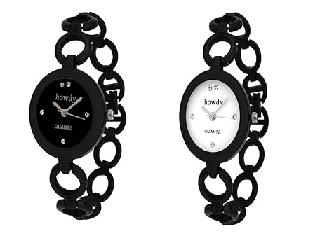 Combo of Analogue Black Dial Women's Wrist Watch