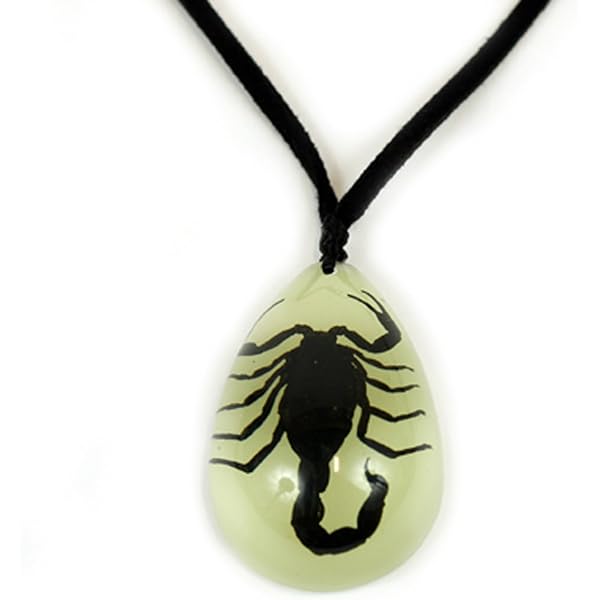 Pendentif Scorpion En Résine – Véritable Scorpion, Résine Violette Et Noire, Cordon Réglable
