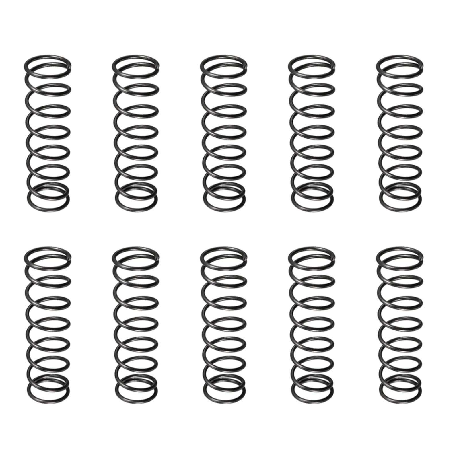 DTGN 1.2x13x45mm(DxODxL) Compression Spring - 10Pack - Good for Machinery - Spring Steel Extension Spring - Black