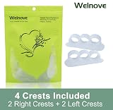 Welnove Hammer Toe Crests Straightener 4 Pcs Gel Toe Pads White 3 Loops view 6
