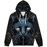 GLUDEAR Unisex Realistic 3D Digital Print Full Zip Hoodie Jackets Hooded Sweatshirt