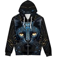 Amazon.com: GLUDEAR Men Full Zip Up Hoodie Cool Wolf Graphic Print