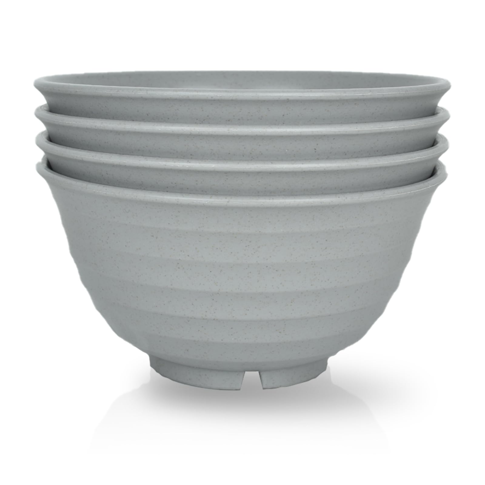 JSYMJSY Unbreakable Cereal Bowl, 34oz Bowls Set of 4, Large Bowl for Soup Pasta Rice Porridge Dessert Snack Salad, Lightweight Breakfast Bowl, Plastic Bpa-Free, Dishwasher & Microwave Safe, Grey