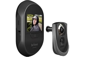 Brinno Peephole Camera for Apartment Door SHC1000 Easy Install - LCD Screen - Knocking Motion Detection - Silver - Size 5/9" 14mm