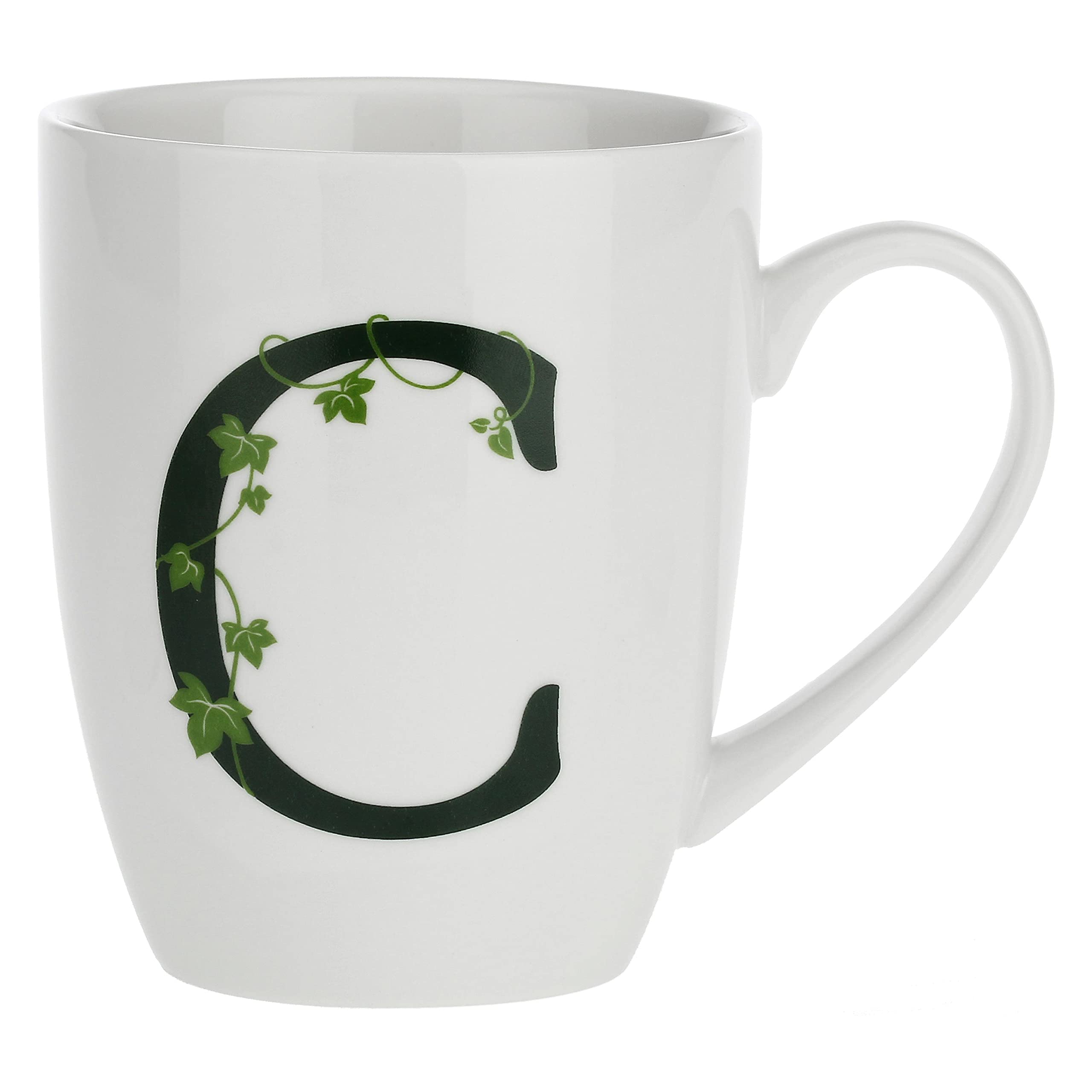 la Porcellana P00350149C Mug Letter C, Porcelain, White, 12 x 12 x 3 cm