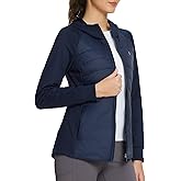 baleaf Women's Running Winter Jacket with Hood Warm Lightweight Insulated Hybrid Jackets Puffer Zip Pockets Hiking Skiing